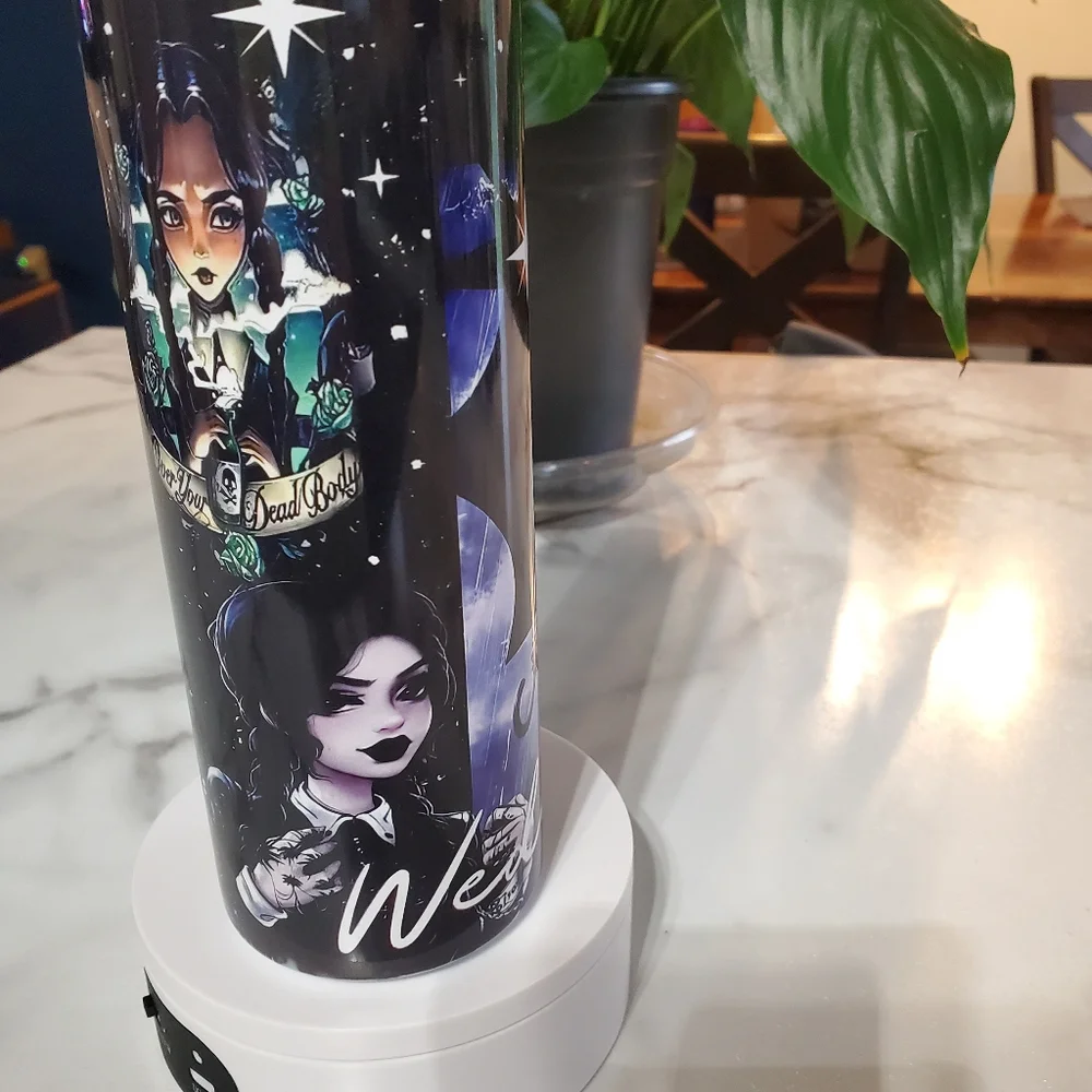 Wednesday Addams Don't Touch Me 20oz Tumbler with duo lids 🎉sale